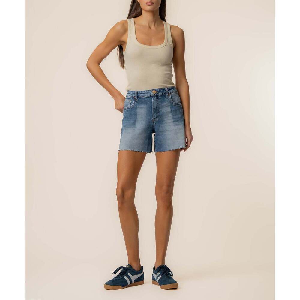 Kut from the Kloth Jane High Rise Long Short in Astonish Wash Size 00 / Astonish